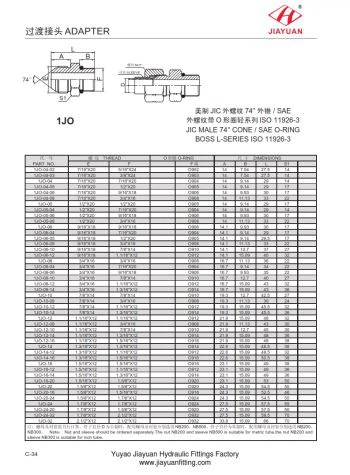 Erkak JIC SAE ORB armatura